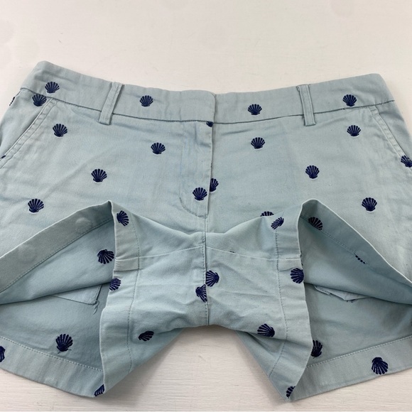Cambridge Dry Goods Women's Light Blue Shell Embroidery Shorts Sz 10 - Picture 4 of 13